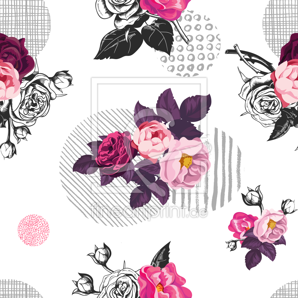 Bild-Nr.: 9015504 Wilde Rosen Strauß erstellt von patterndesigns-com