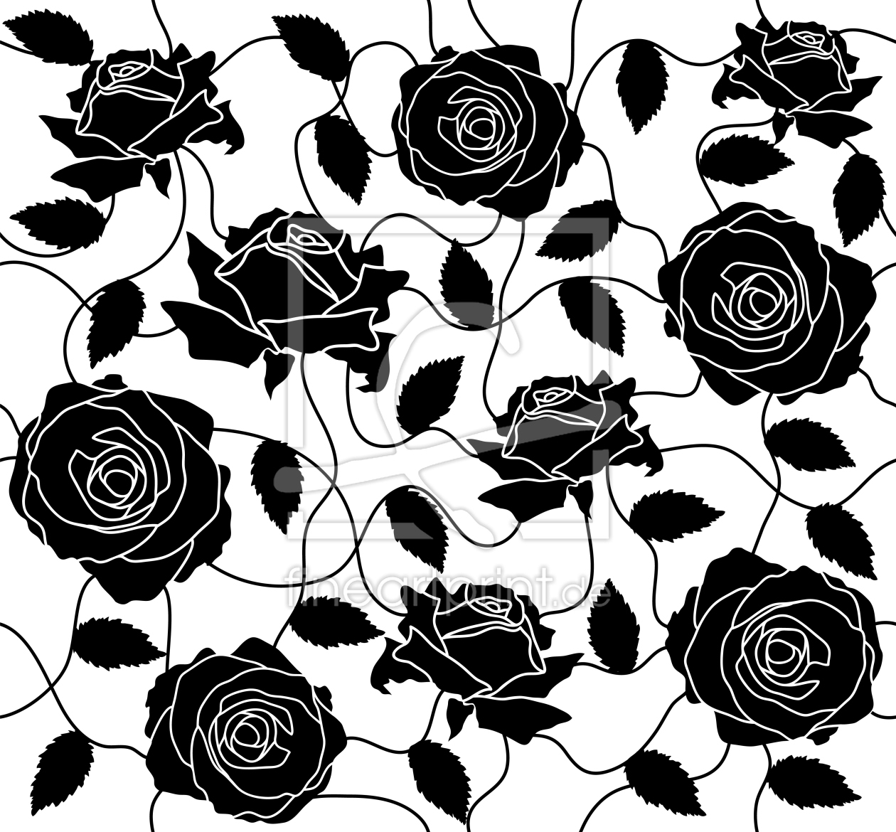 Bild-Nr.: 9024634 Dornröschen Schwarz Und Weiß erstellt von patterndesigns-com