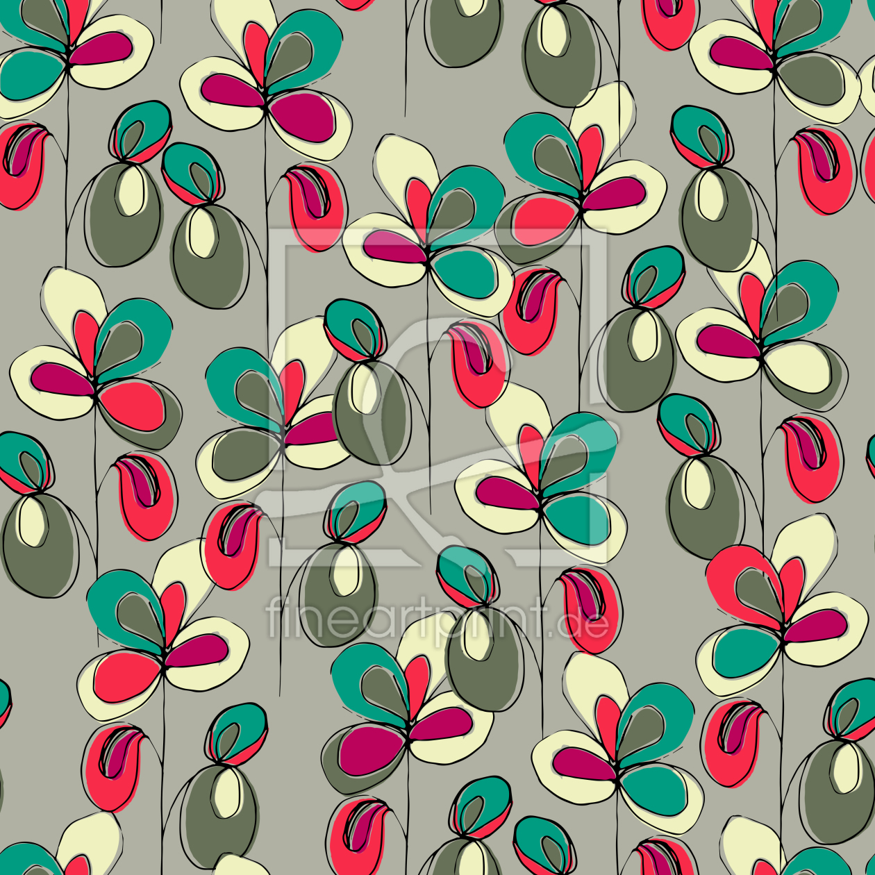 Bild-Nr.: 9024784 Blumenglück Grau erstellt von patterndesigns-com