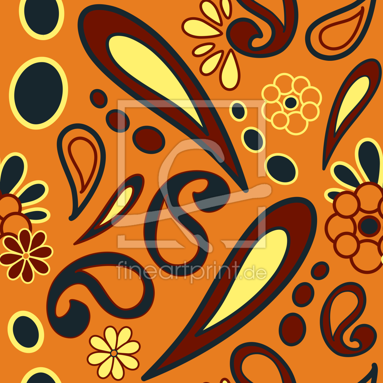 Bild-Nr.: 9024906 Beebob Paisley Orange erstellt von patterndesigns-com