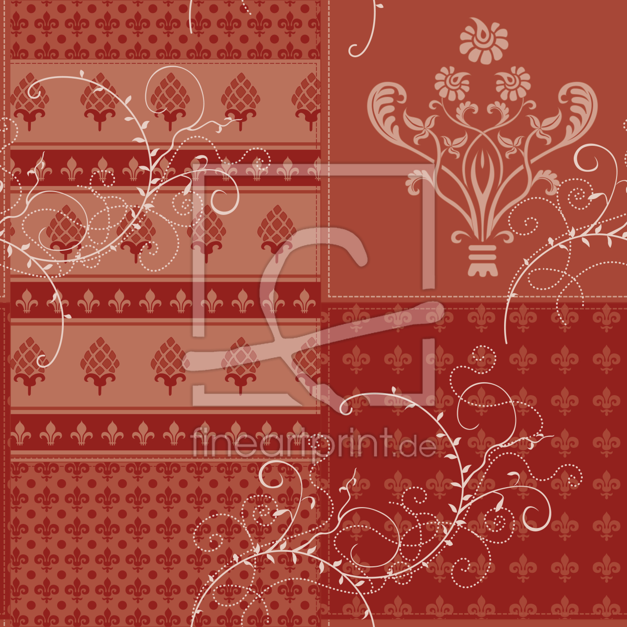 Bild-Nr.: 9024927 Symphonie Floral Rot erstellt von patterndesigns-com