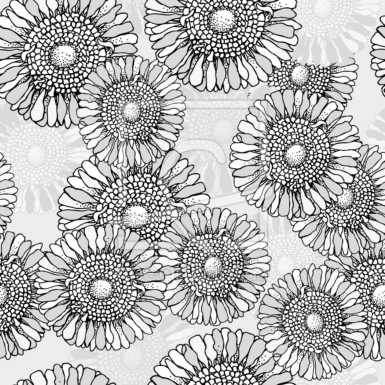 Bild-Nr.: 9025034 Sonnenblumen Grau erstellt von patterndesigns-com