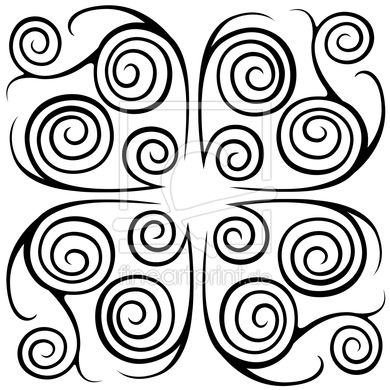 Bild-Nr.: 9025126 Jorinde Spiralen Schwarz Weiss erstellt von patterndesigns-com