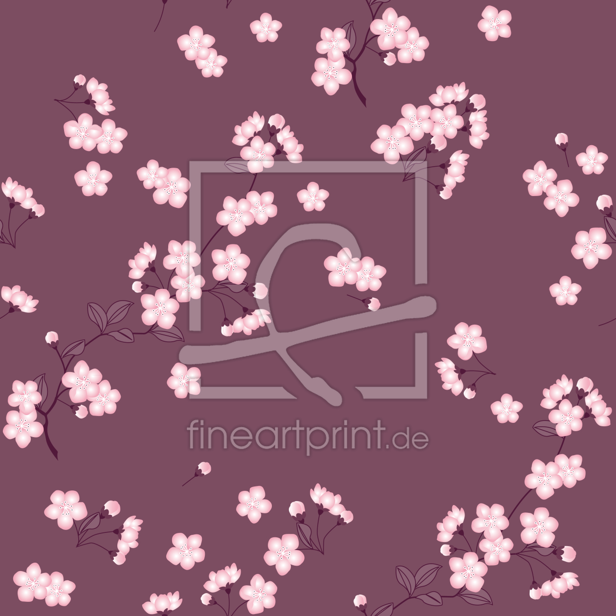 Bild-Nr.: 9025133 Kirschblüten Mauve erstellt von patterndesigns-com