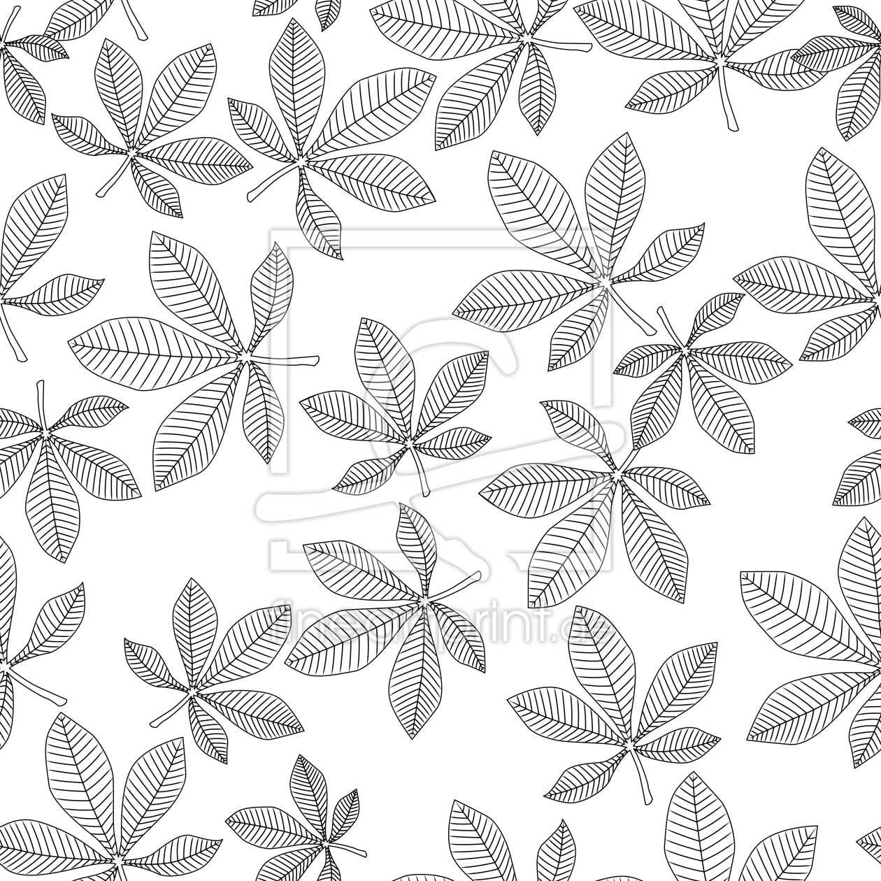 Bild-Nr.: 9025176 Kastanienblätter Schwarz Weiss erstellt von patterndesigns-com