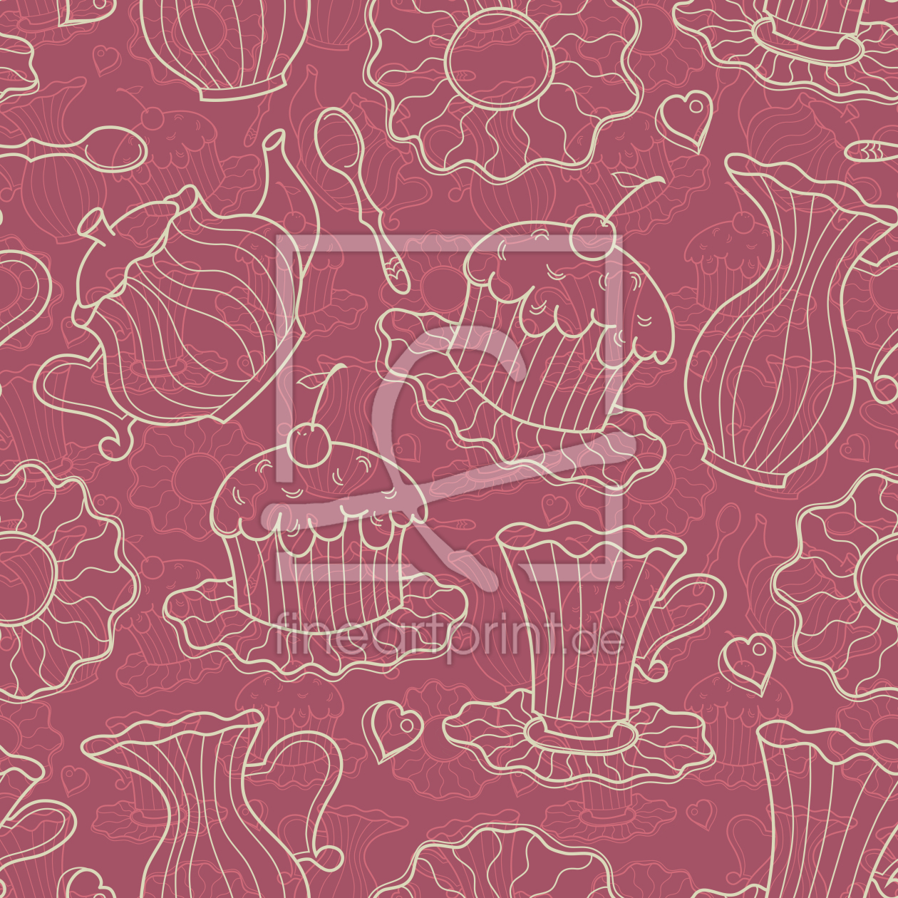 Bild-Nr.: 9025218 Kaffeeklatsch Rot erstellt von patterndesigns-com