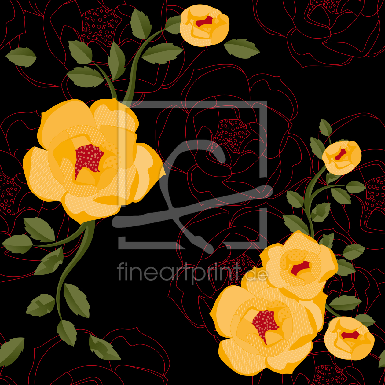 Bild-Nr.: 9025246 Gelbe Kletterrosen erstellt von patterndesigns-com