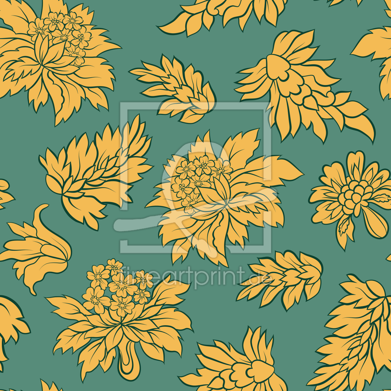 Bild-Nr.: 9025346 Barock Blüte Grün erstellt von patterndesigns-com