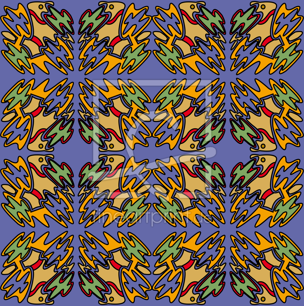 Bild-Nr.: 9025353 Ethno Vogel Blue erstellt von patterndesigns-com
