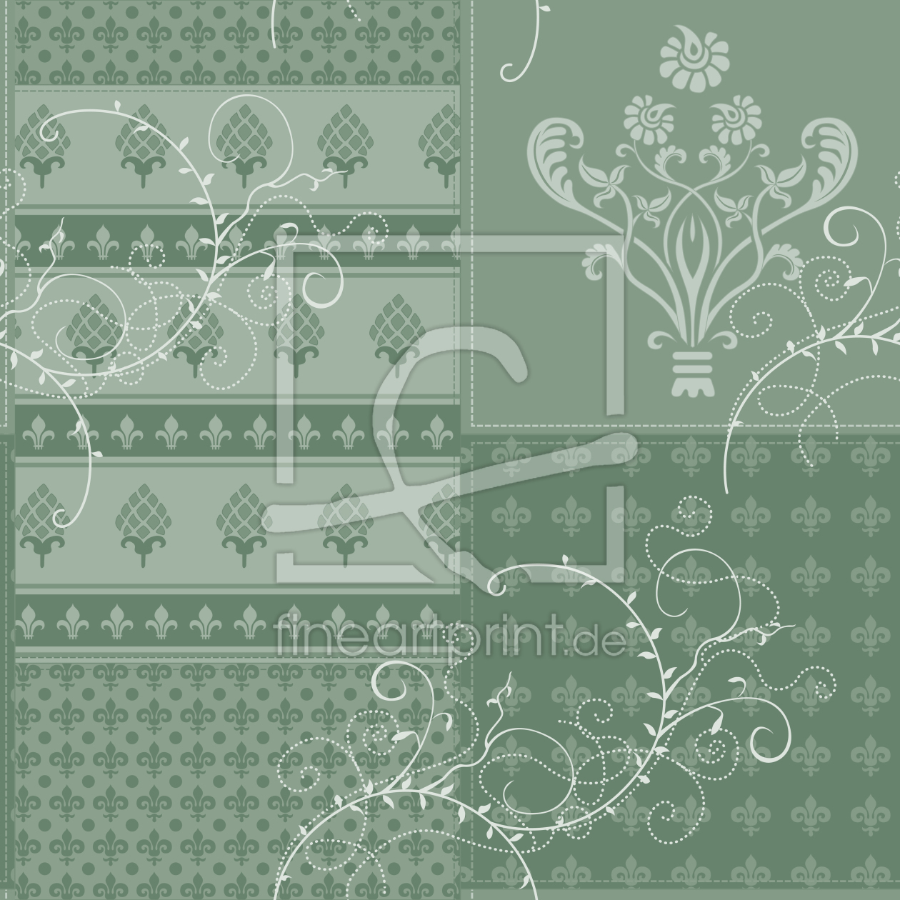 Bild-Nr.: 9025367 Symphonie Floral Grün erstellt von patterndesigns-com
