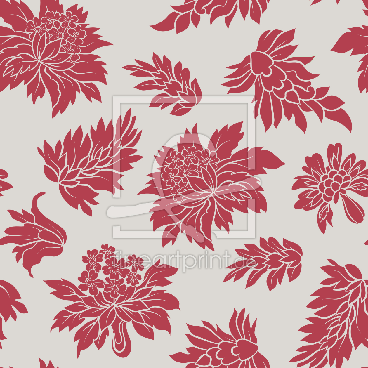 Bild-Nr.: 9025371 Barock Blüte Rot erstellt von patterndesigns-com