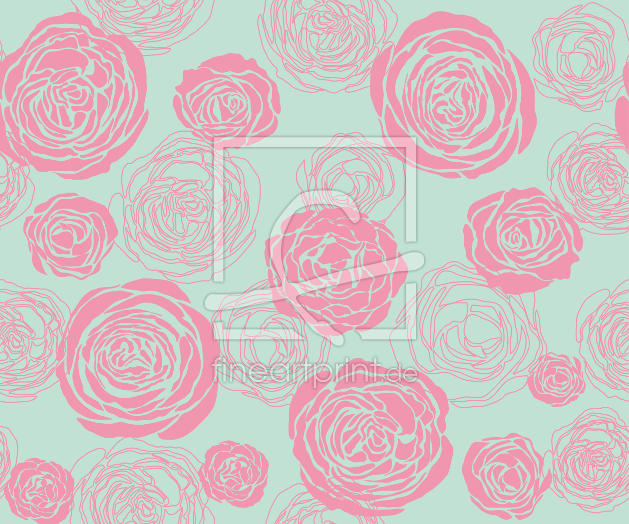 Bild-Nr.: 9025432 Rosenblüten Rosa-Mintgrün erstellt von patterndesigns-com