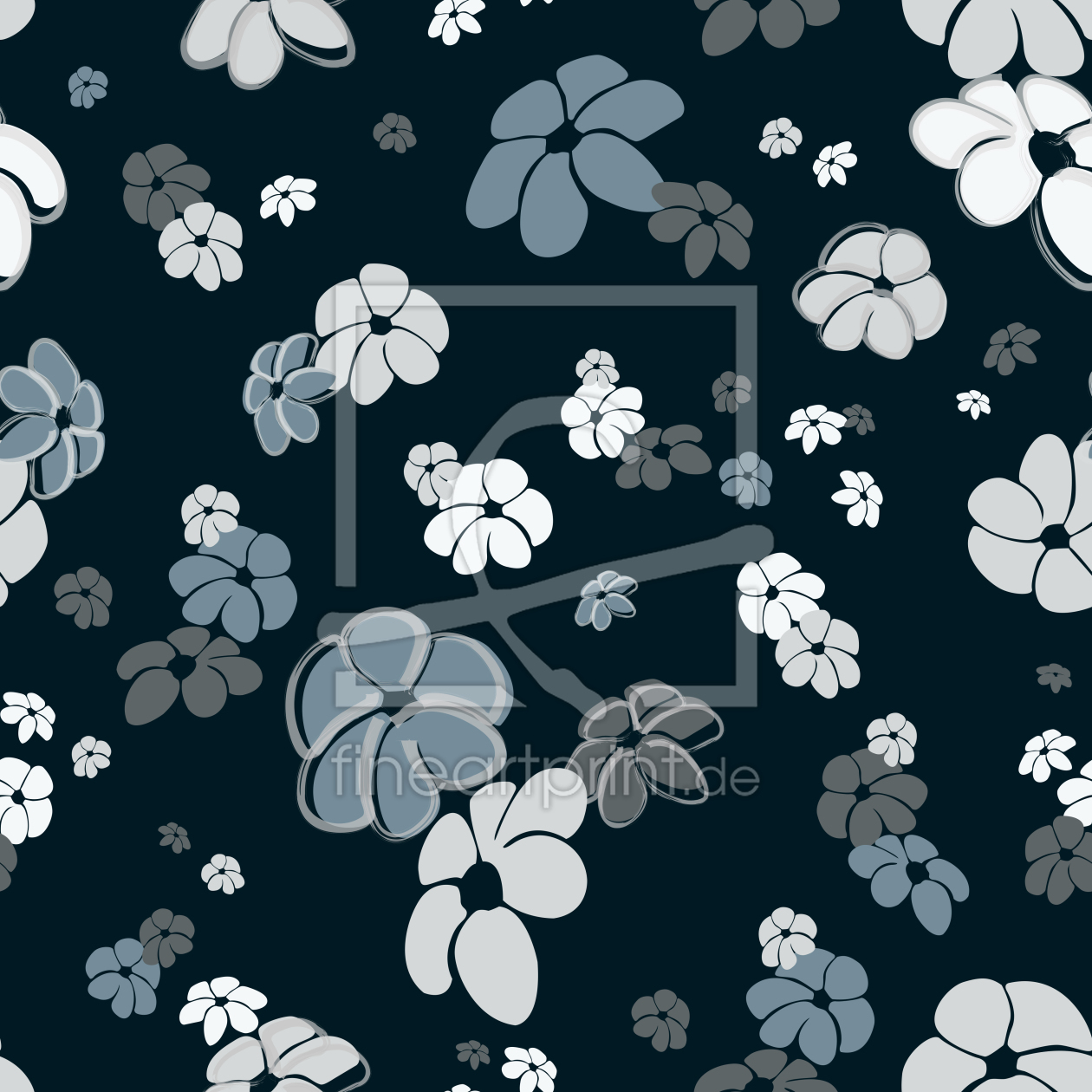 Bild-Nr.: 9025451 Blumenregen In Blau erstellt von patterndesigns-com
