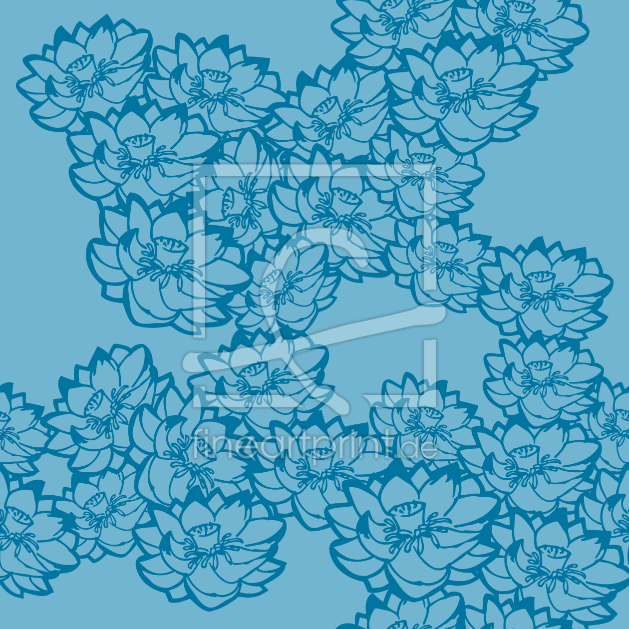 Bild-Nr.: 9025496 Seerosen Blau erstellt von patterndesigns-com