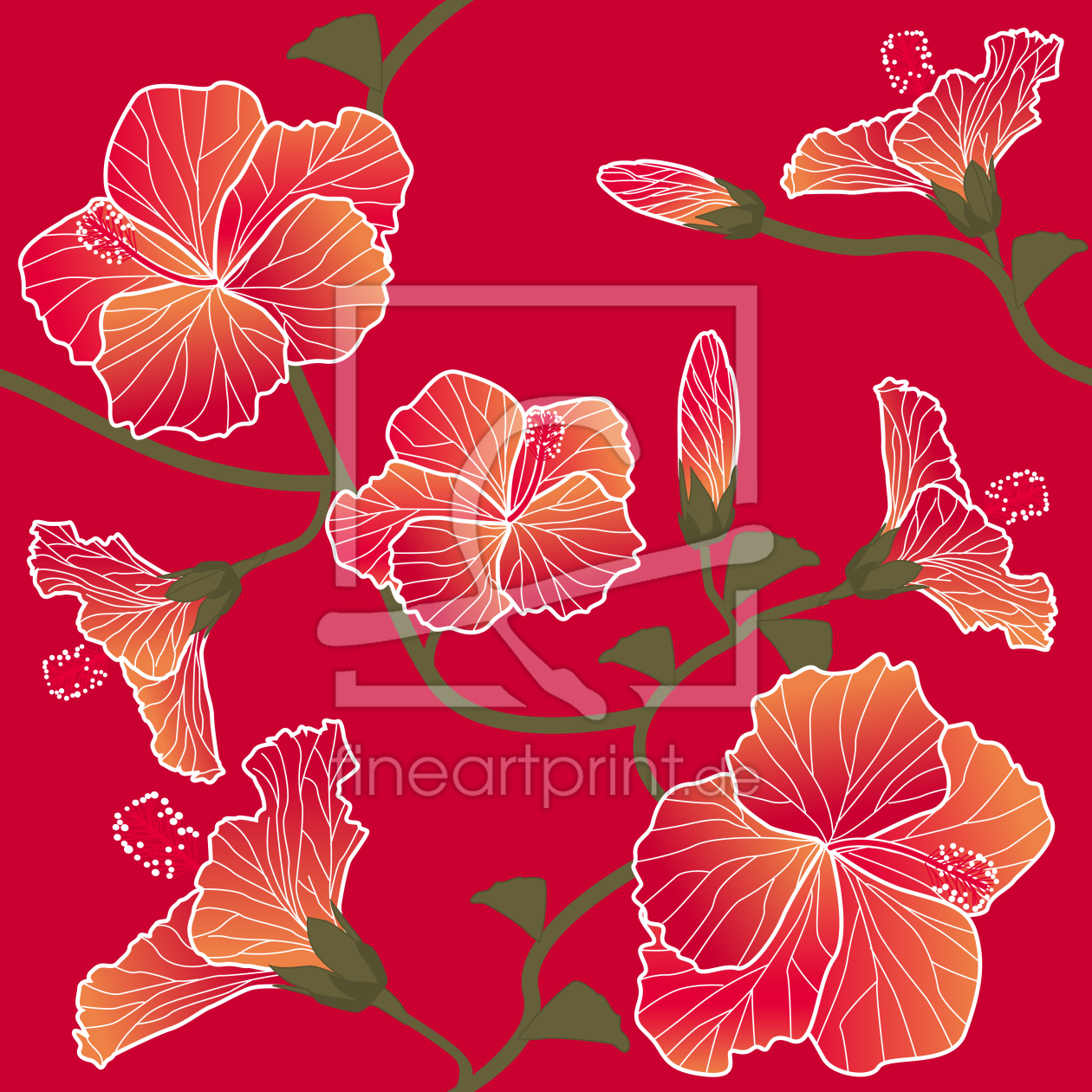 Bild-Nr.: 9025523 Roter Hibiskus erstellt von patterndesigns-com