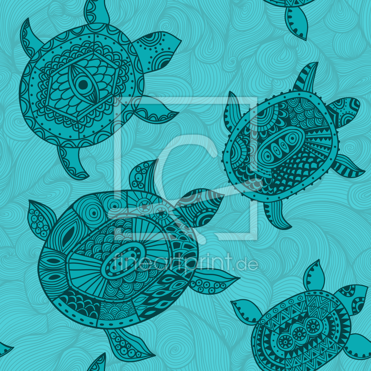Bild-Nr.: 9025652 Polynesische Meeresschildkröten erstellt von patterndesigns-com