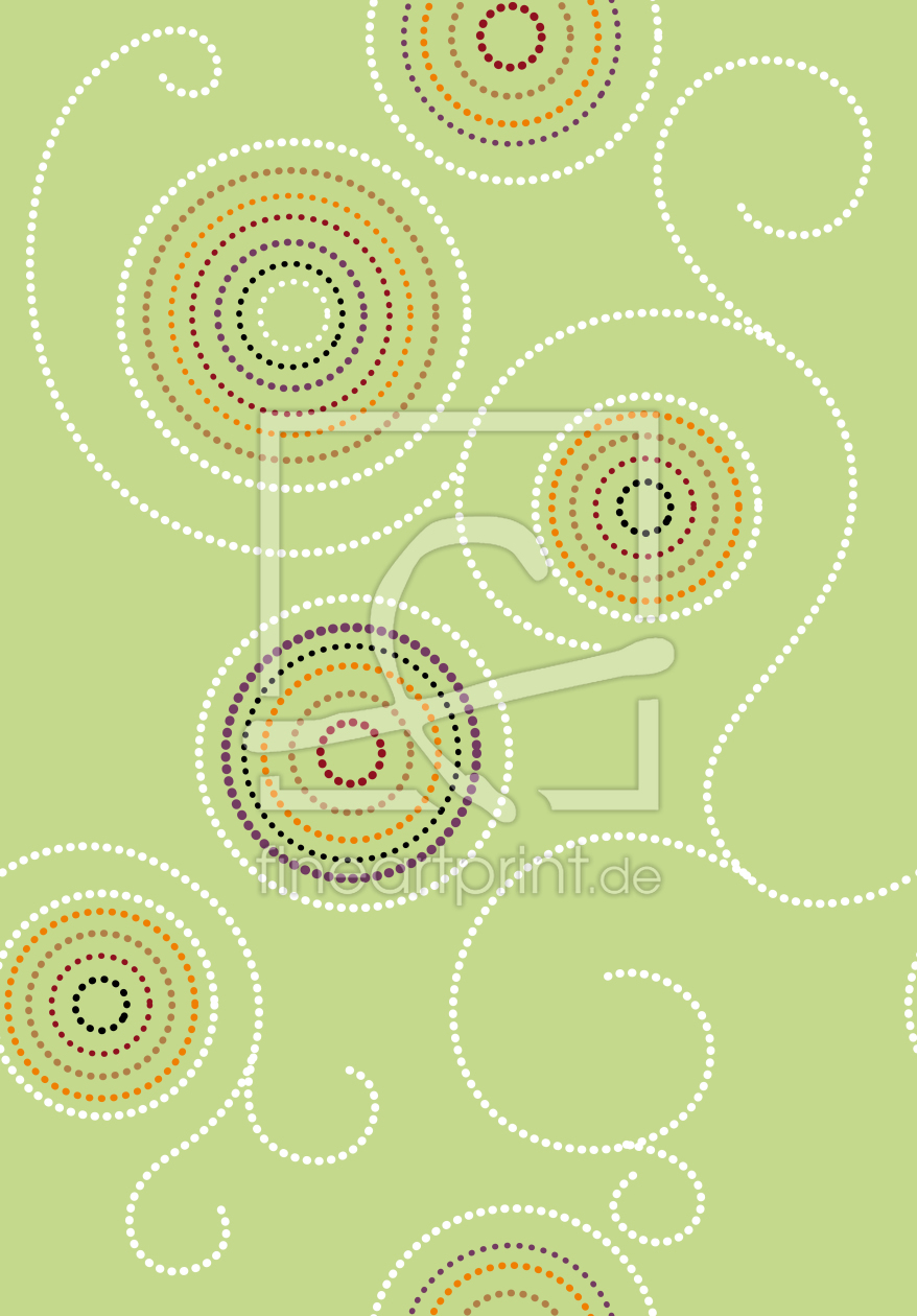 Bild-Nr.: 9025787 Aborigines Kringel Grün erstellt von patterndesigns-com