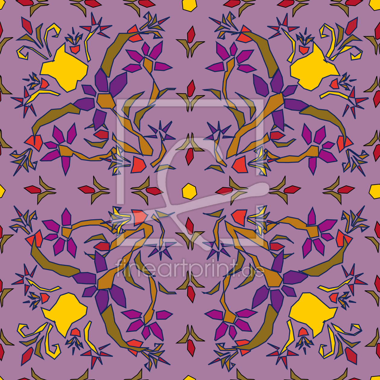 Bild-Nr.: 9025863 Symmetrische Fantasieblumen erstellt von patterndesigns-com