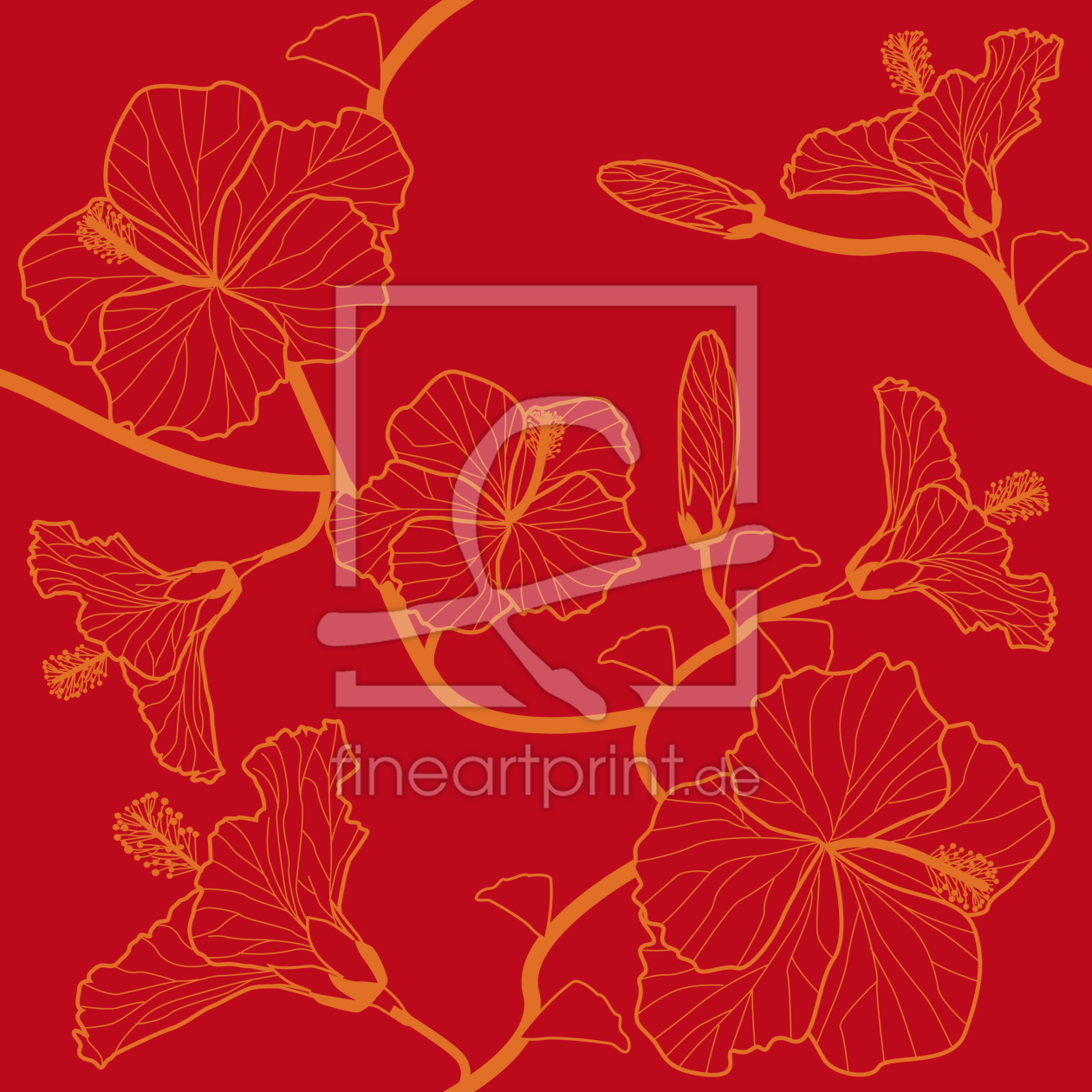 Bild-Nr.: 9025870 Hibiskustraum In Rot erstellt von patterndesigns-com