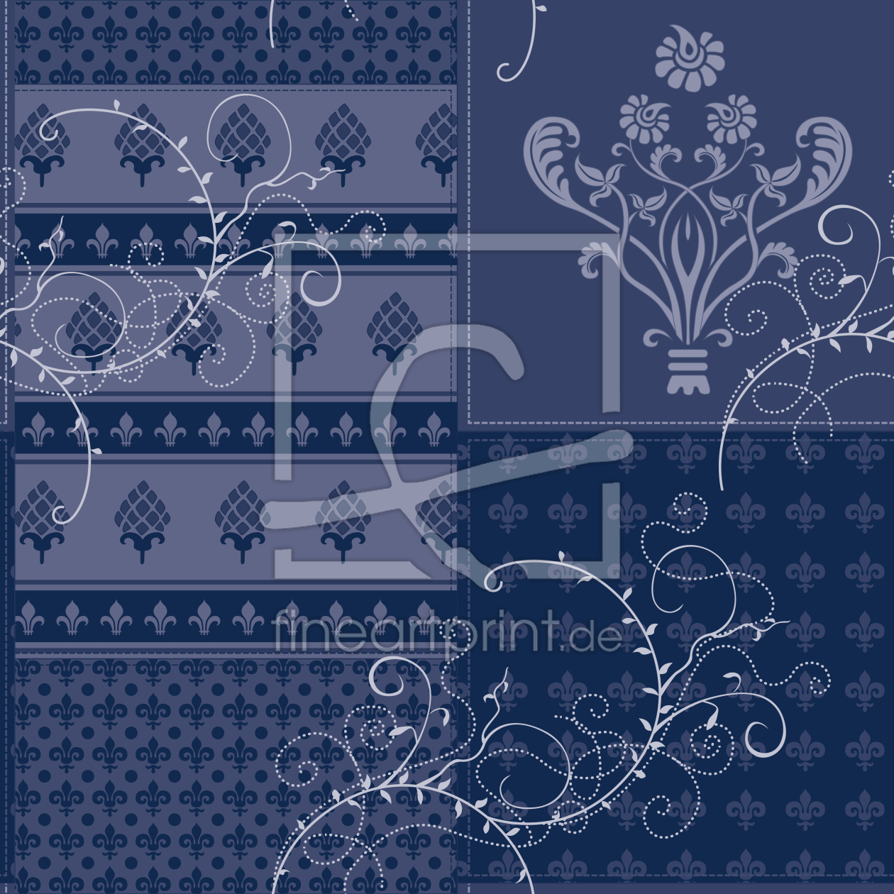 Bild-Nr.: 9026020 Symphonie Floral Blau erstellt von patterndesigns-com