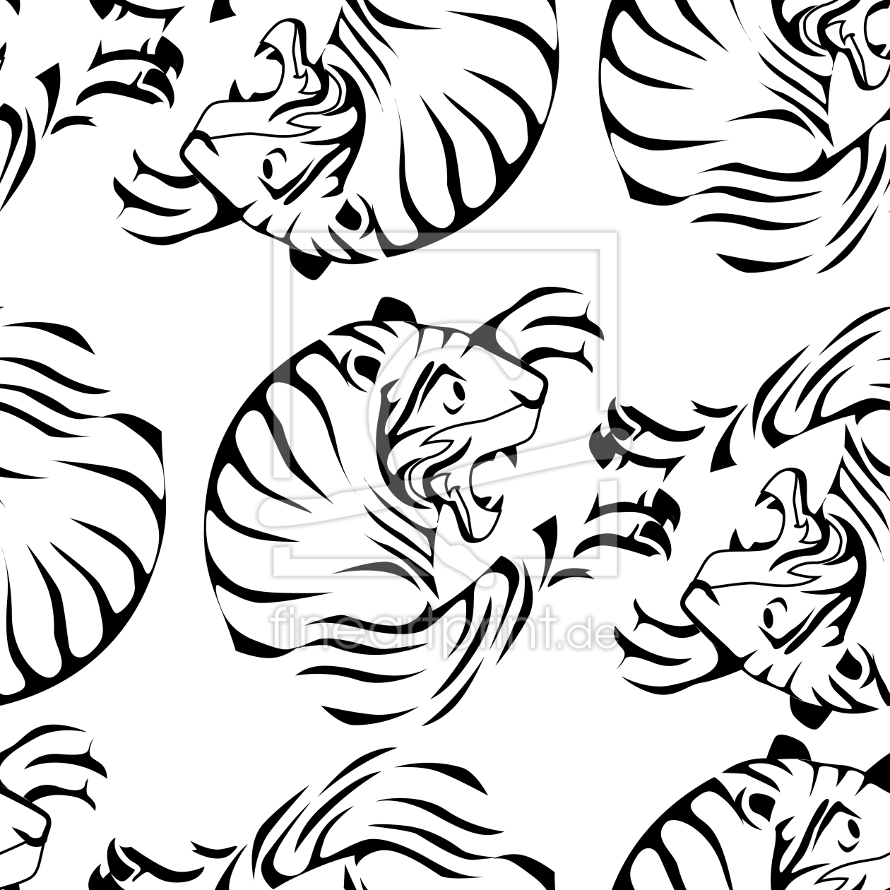 Bild-Nr.: 9026022 Tiger Schwarz Weiss erstellt von patterndesigns-com