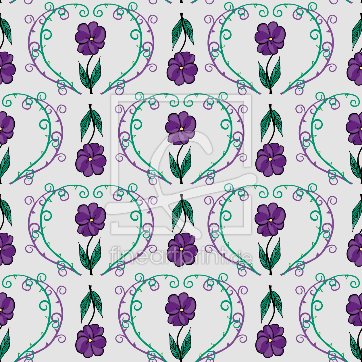 Bild-Nr.: 9026143 Blumen Mit Ranken erstellt von patterndesigns-com