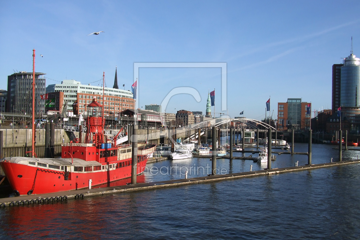 Bild-Nr.: 9400326 Hamburger Hafen mit Feuerschiff erstellt von Charabia