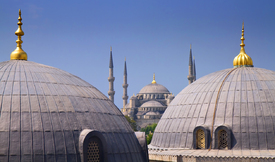 Blue mosque with Domes of the Hagia Sophia/10784877