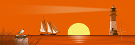 Maritime Collage orange plakativ/11074953