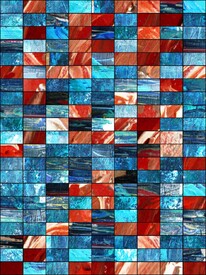 Geometrisches Muster in Rot und Blau/11175460