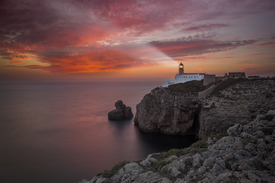 Leuchtturm im Sonnenuntergang Sagres Portugal/11416825