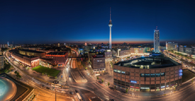 Berlin - Skyline Panorama Alexanderplatz zur blauen Stunde/11588231
