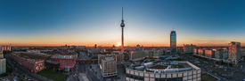 Berlin - Skyline Panorama Alexanderplatz zum Sonnenuntergang/11599330
