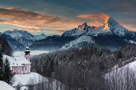 Maria Gern Church in Bavarian Alps with Watzmann/11599814