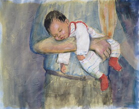 Baby schläft auf dem Arm/11743304