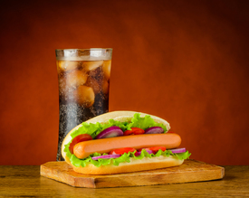 Hot Dog Fast Food mit Cola und Eis/11830451