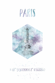 Koordinaten PARIS Eiffelturm - Aquarell/12040460