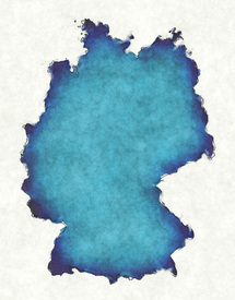 Deutschland Landkarte in blauen Wasserfarben/12415629