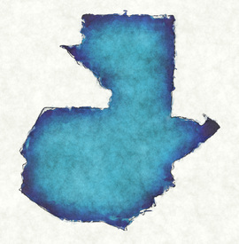 Guatemala Landkarte in blauen Wasserfarben/12417234