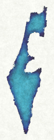 Israel Landkarte in blauen Wasserfarben/12423305