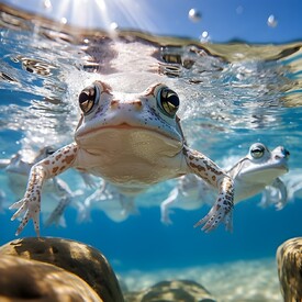 Tierische Wasserspiele Frösche KI Generator/12737264