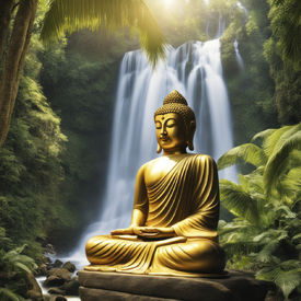 Buddha am Wasserfall KI/12787077