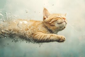 Katze auf Fischfang/12839890