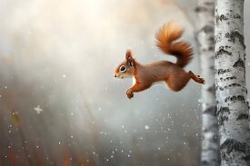 Eichhörnchen im Flug KI/12871429