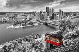 Pittsburgh Skyline mit Duquesne Incline - colorkey/12895186