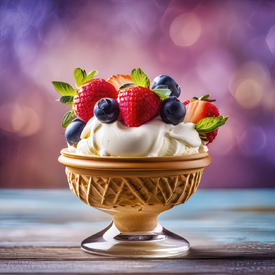 Eiscreme mit Früchten KI/12896046