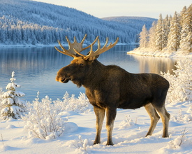 Elch in der Schneelandschaft/12916495