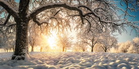 Winterwunderland Landschaft in der Morgensonne /12926878