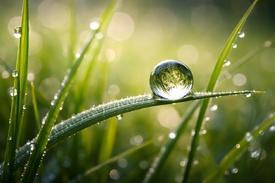 Morgentau im Sonnenlicht KI/12936055