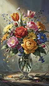 Blumenvase mit Blumen KI/12940534